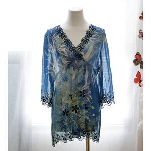 Mushka By Sienna Rose Y2k peplum sheer blouse size XL NWT